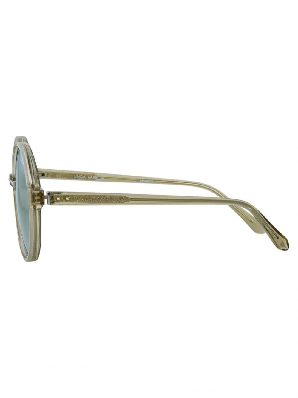 Linda Farrow LFL650 Oversized Round Sunglasses White Gold Titanium Full Set